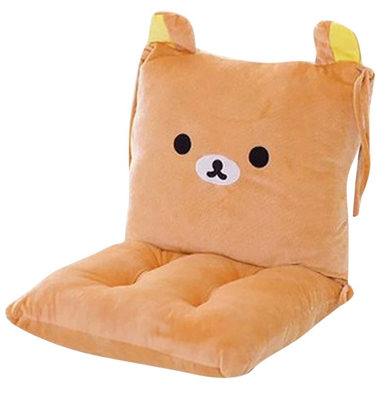 ChezMax Chair Cushion Plush Seat Cushion Back Cushion with Ties Thickened Desk Chair Pads Cartoon Waist Pillow Cushion Decor for Chair Car Office Patio Wheelchair Cartoon Bear - Image 1